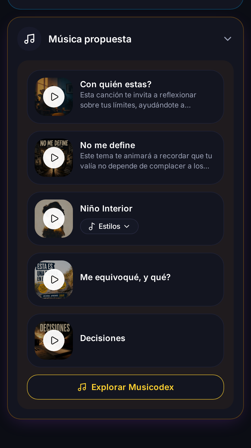 Música propuesta dentro de una situación